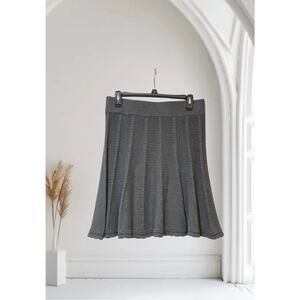 CABI Womens A Line Skirt Gray Mini Pleated Pull On Small